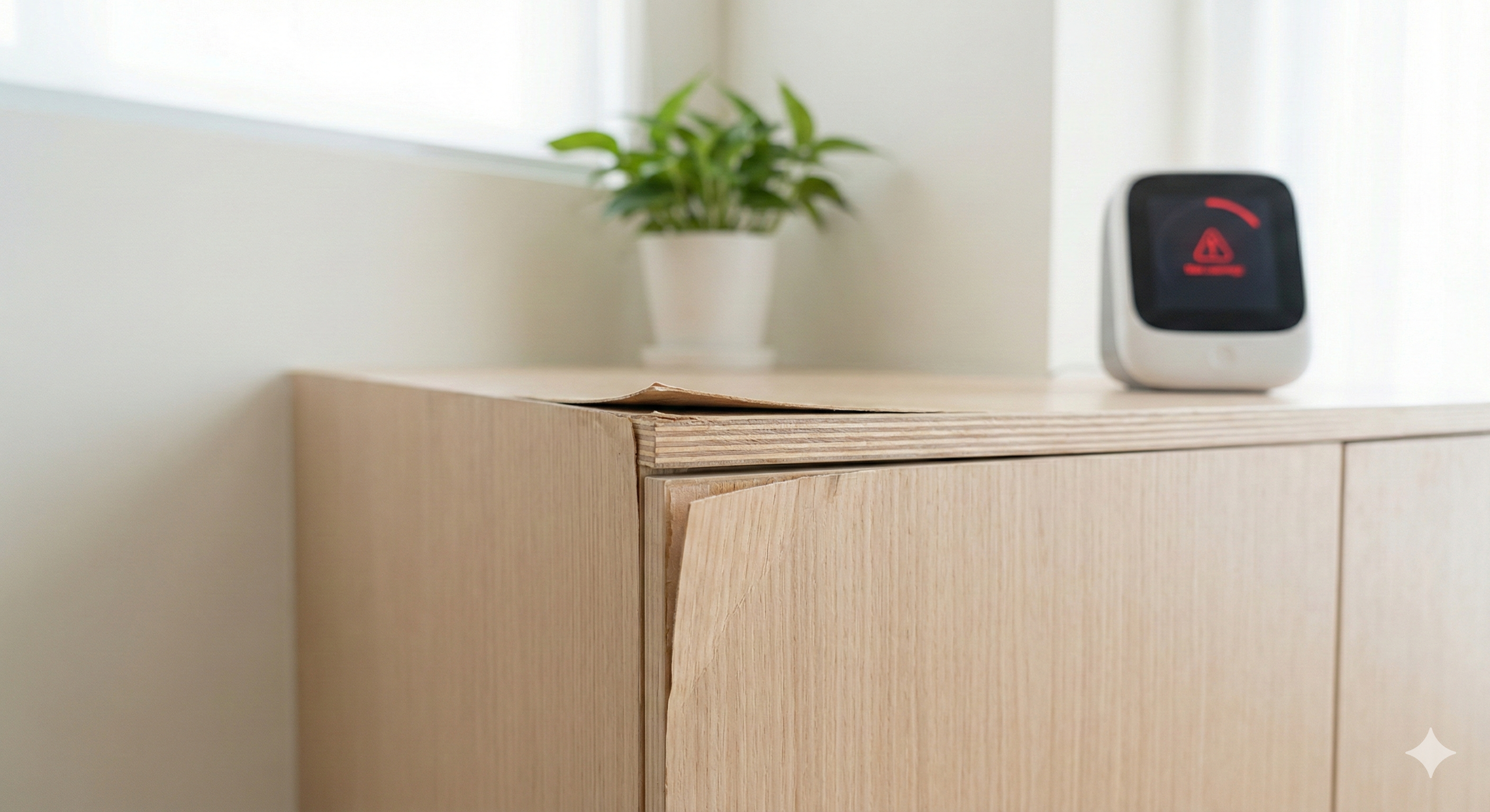 屋主指定F1/F0環保建材卻遇到板材脫膠、裂開，甚至被混用高甲醛強力膠修補。本文解析環保建材的特性風險、黏著劑在報價單中的重要性，以及設計師的告知義務。透過報價核驗與住保履約制度，協助屋主預防裝修瑕疵，確保居家健康與權益。